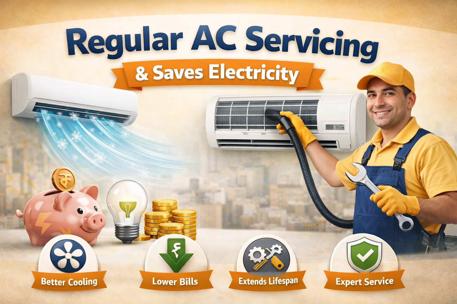 How Regular AC Servicing Improves Cooling & Saves Electricity